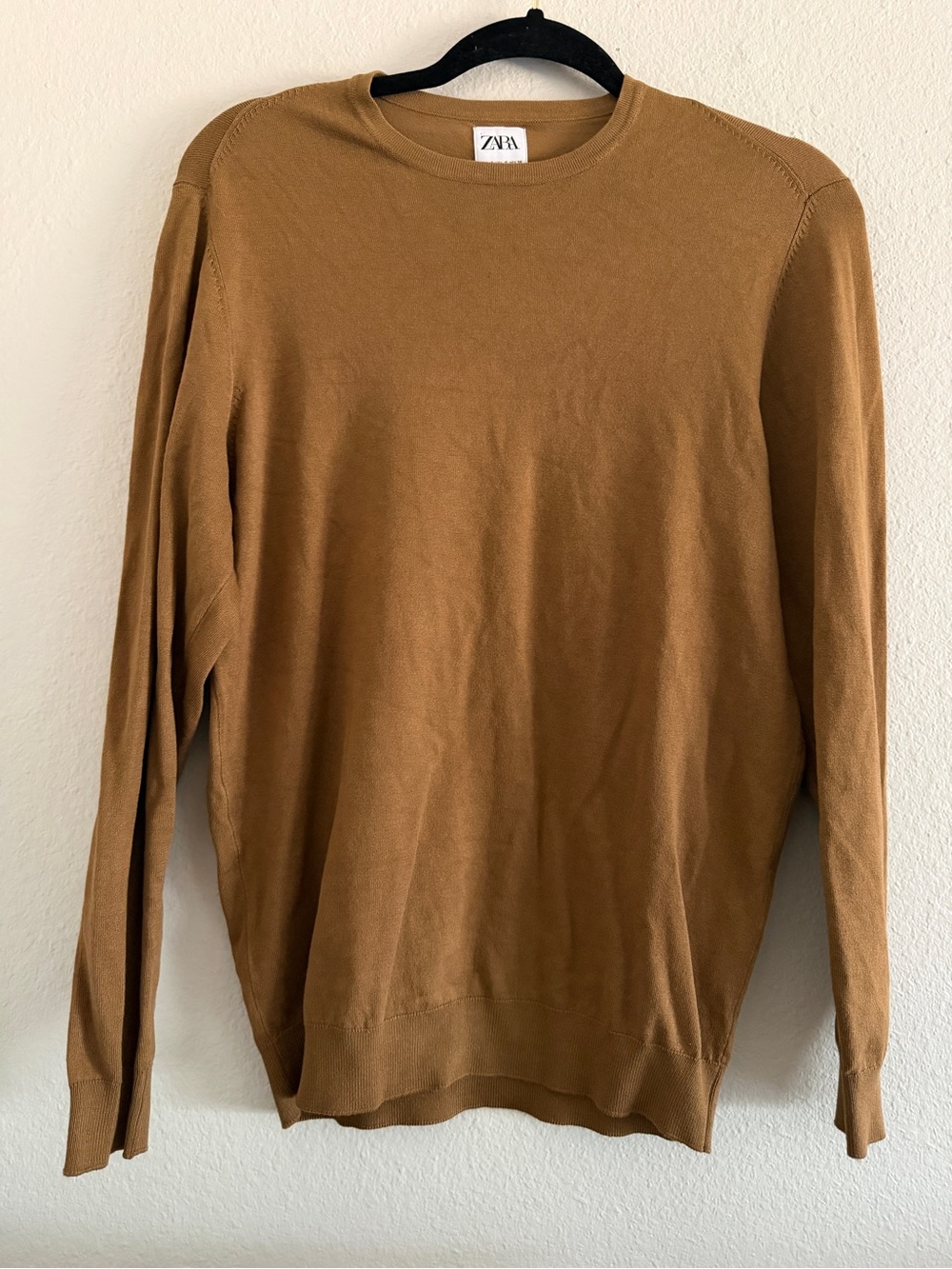 Zara Sweater Crewneck Brown Lightweight Men’s